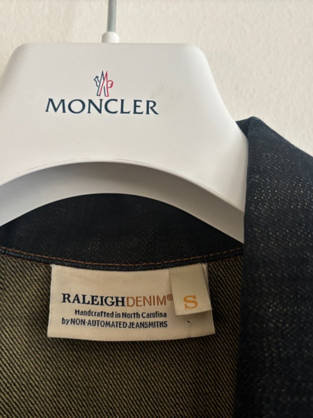 $800 Raleigh USA Cone Mills White Oak Blue/ Indigo Raw Denim Jacket- Small - Picture 7 of 12